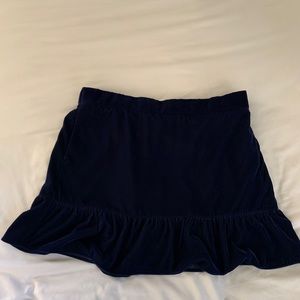 J. Crew Blue Velvet Peplum Mini Skirt size XL